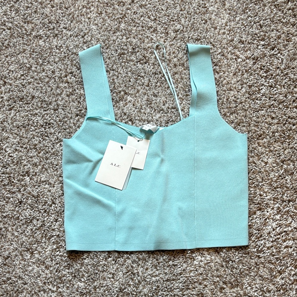 A.L.C. Women's Light Blue Crop Top